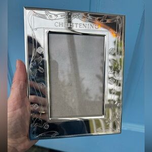 Silver Christening Photo Frame